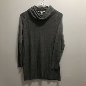 ADRIENNE VITTADINI Womens Turtle Neck Tunic Sweater Gray size S Long Sleeve